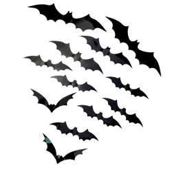 Naklejki 3D Nietoperze na Halloween 12 szt.