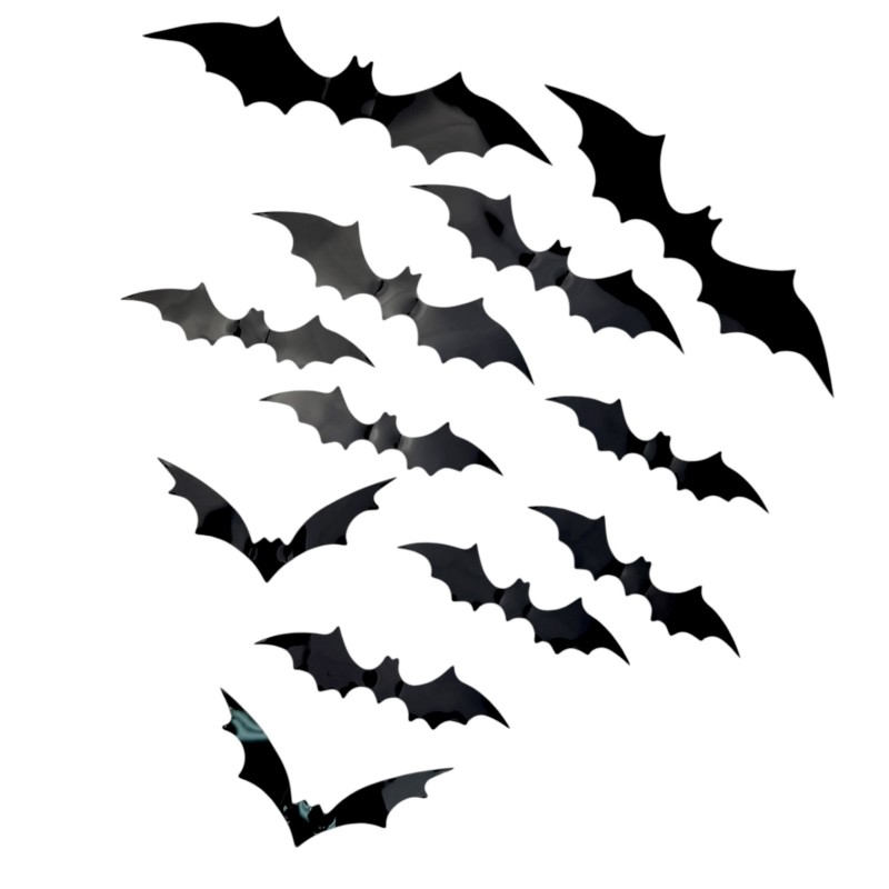 Naklejki 3D Nietoperze na Halloween 12 szt.