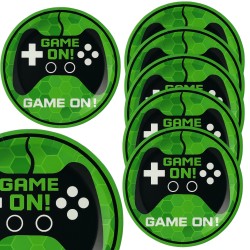 Talerzyki papierowe Game On 23 cm Gaming Gamingowe Piksele 8szt