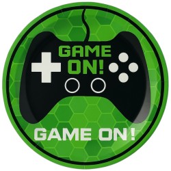Talerzyki papierowe Game On 23 cm Gaming Gamingowe Piksele 8szt