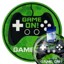 Talerzyki papierowe Game On 23 cm Gaming Gamingowe Piksele 8szt
