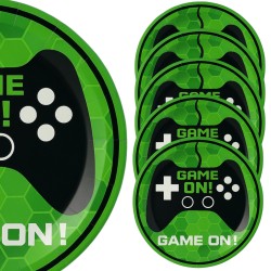 Talerzyki papierowe Game On 23 cm Gaming Gamingowe Piksele 8szt