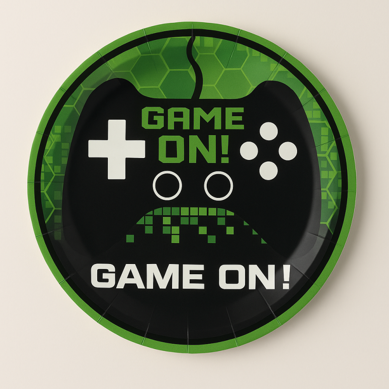 Talerzyki papierowe Game On 18cm 6 sztuk