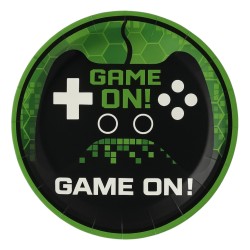 Talerzyki papierowe Game On 18cm 6 sztuk