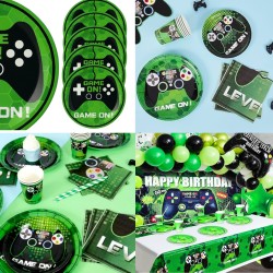 Talerzyki papierowe Game On 23 cm Gaming Gamingowe Piksele 8szt