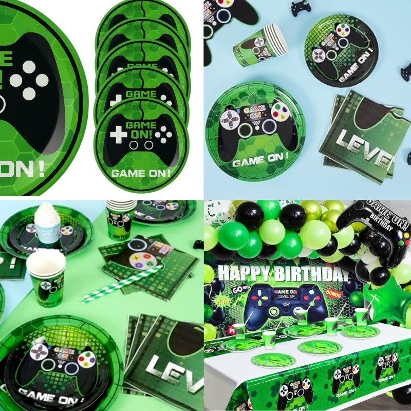 Talerzyki papierowe Game On 23 cm Gaming Gamingowe Piksele 8szt