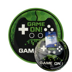 Zestaw urodzinowy Game On: talerze, kubki, słomki