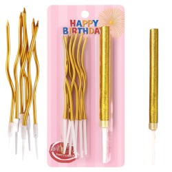Zestaw Urodzinowy Raca fontanna + 8 złotych świeczek