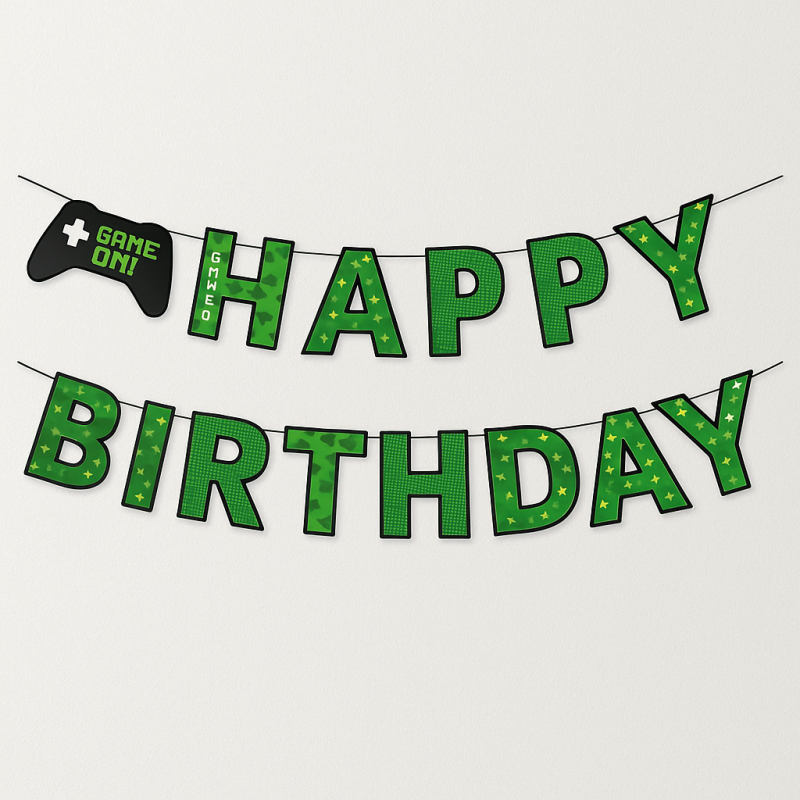 Baner girlanda urodzinowa Happy Birthday Game On
