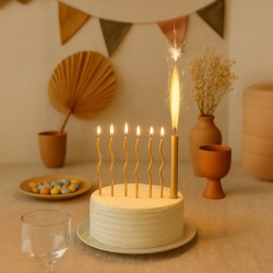 Zestaw Urodzinowy Raca fontanna + 8 złotych świeczek