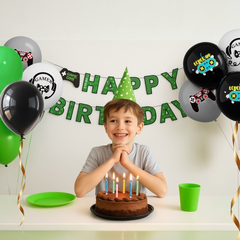 Zestaw Dekoracji Urodzinowych Game On Girlanda Balony