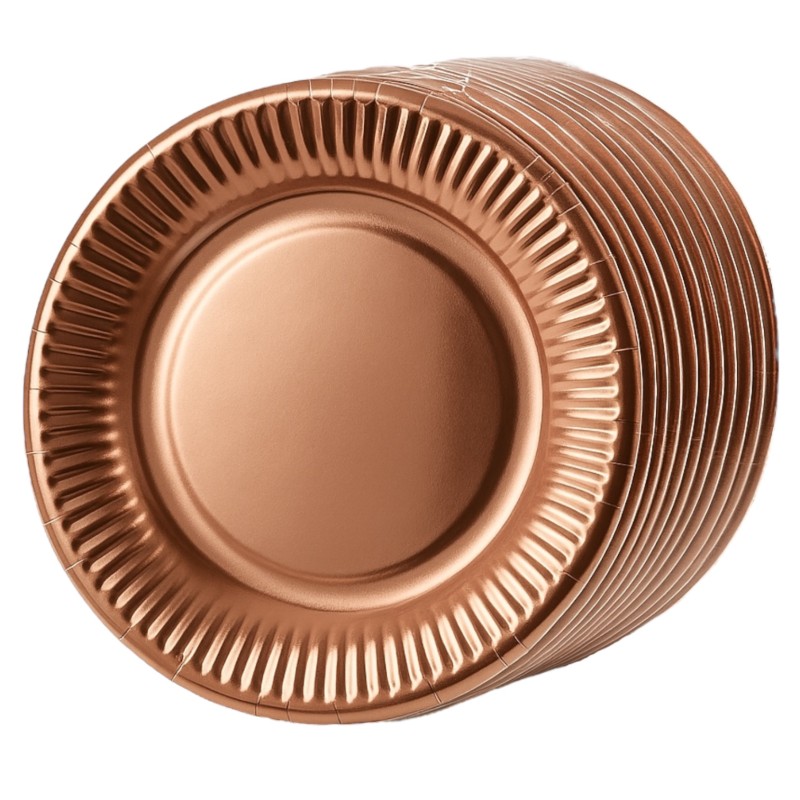 Talerzyki jednorazowe metaliczne rose gold 18cm 10 sztuk