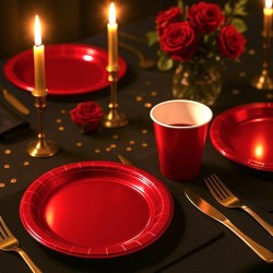 Kubeczki jednorazowe metaliczne czerwone 10 sztuk