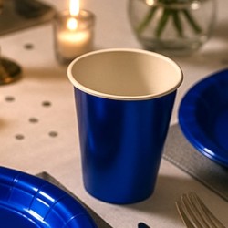 Kubeczki jednorazowe metaliczne niebieskie 10 sztuk
