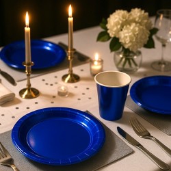 Kubeczki jednorazowe metaliczne niebieskie 10 sztuk