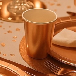 Kubeczki jednorazowe Metaliczne Rose Gold 10 sztuk 250ml