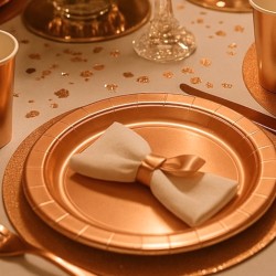 Talerzyki jednorazowe metaliczne Rose Gold 23cm 10 szt.