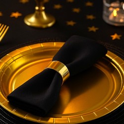 Talerzyki jednorazowe metaliczne złote 23 cm 10 sztuk