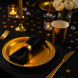 Talerzyki jednorazowe metaliczne złote 23 cm 10 sztuk