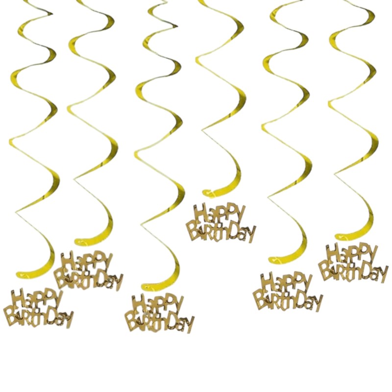 Świderki Girlanda Happy Birthday 80cm 6szt