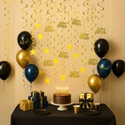 Świderki Girlanda Happy Birthday 80cm 6szt