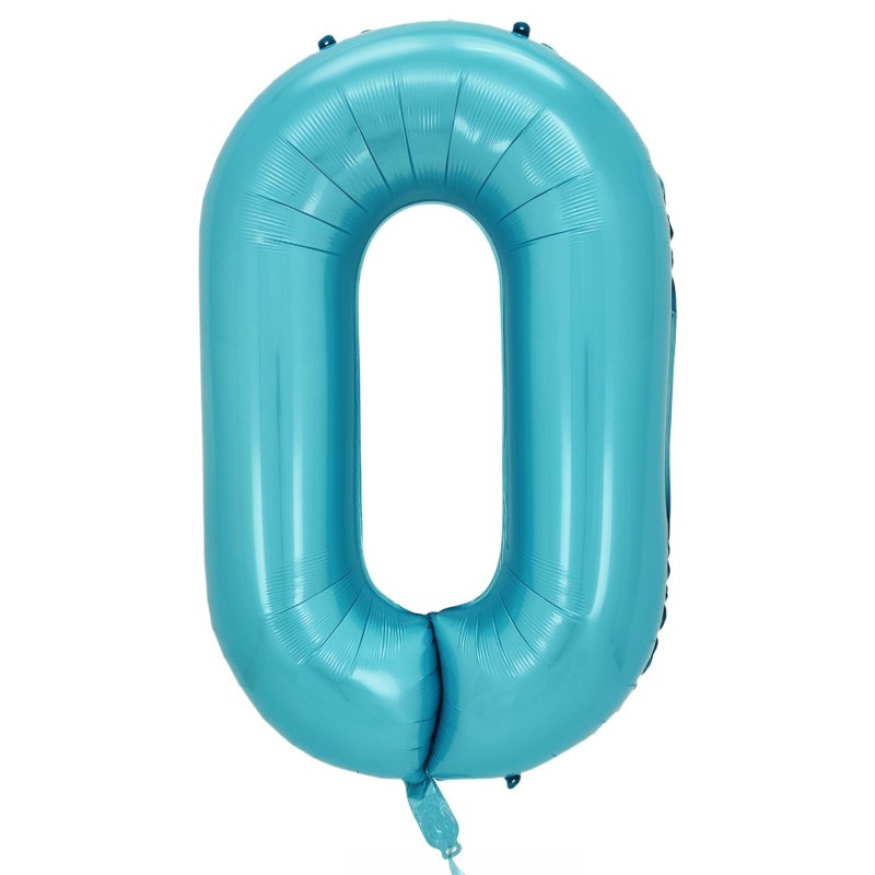 Balon foliowy cyfra niebieska lazur 100 cm