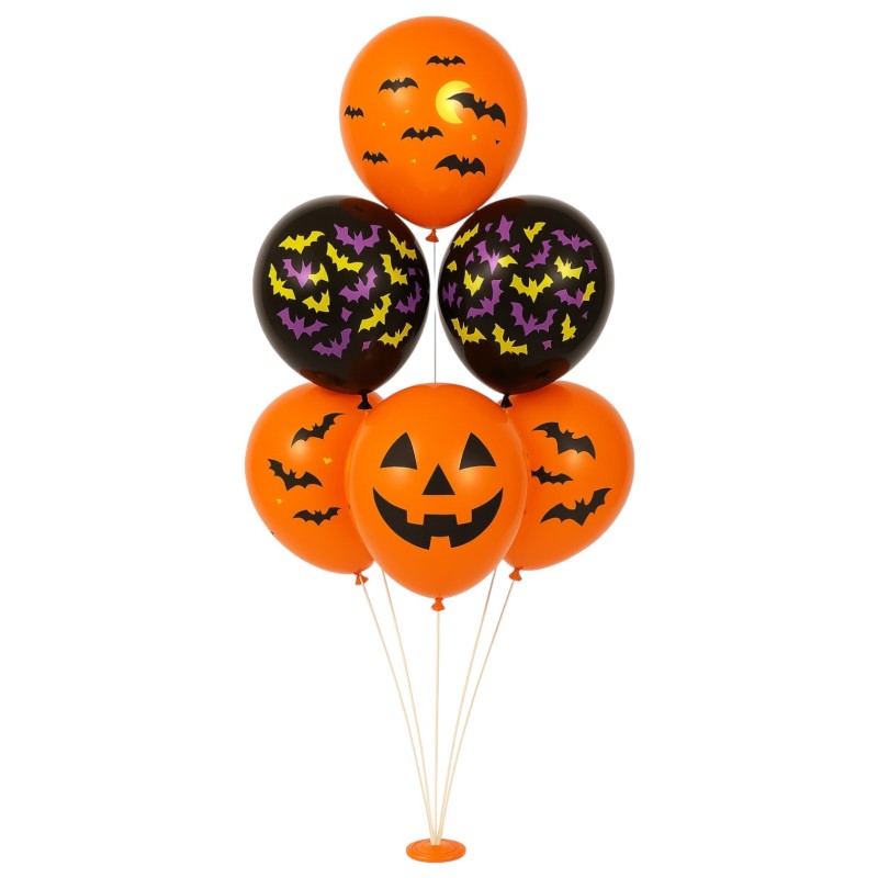 Zestaw balonów Halloween z dynią, 6 szt. ze srojakiem