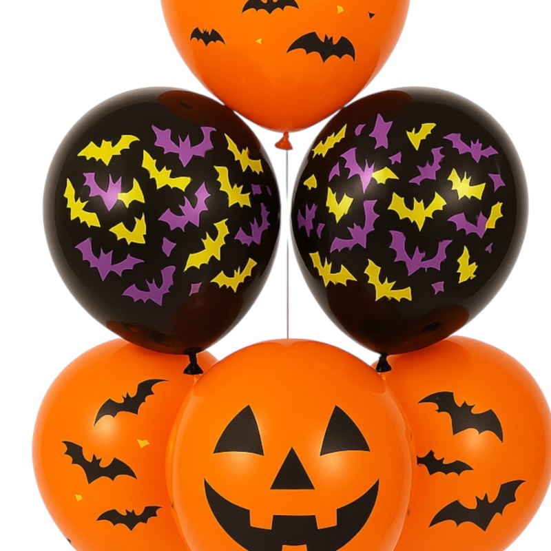 Zestaw balonów Halloween z dynią, 6 szt. ze srojakiem