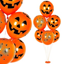 Zestaw balonów Halloween dynie 6 szt. + stojak