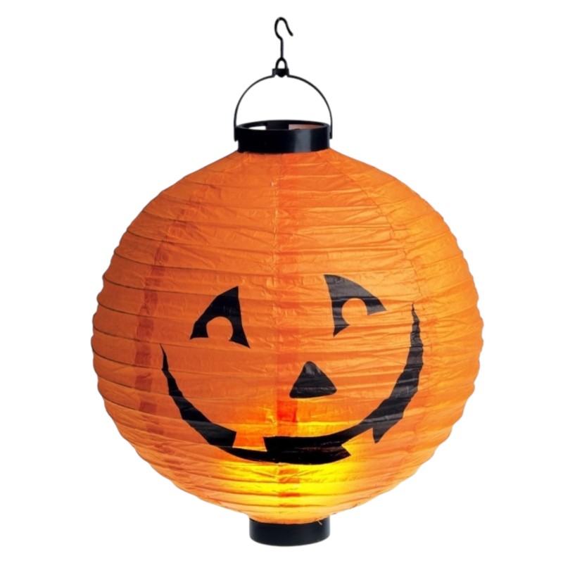 Lampion Papierowy Halloween Wisząca Dynia LED 30cm