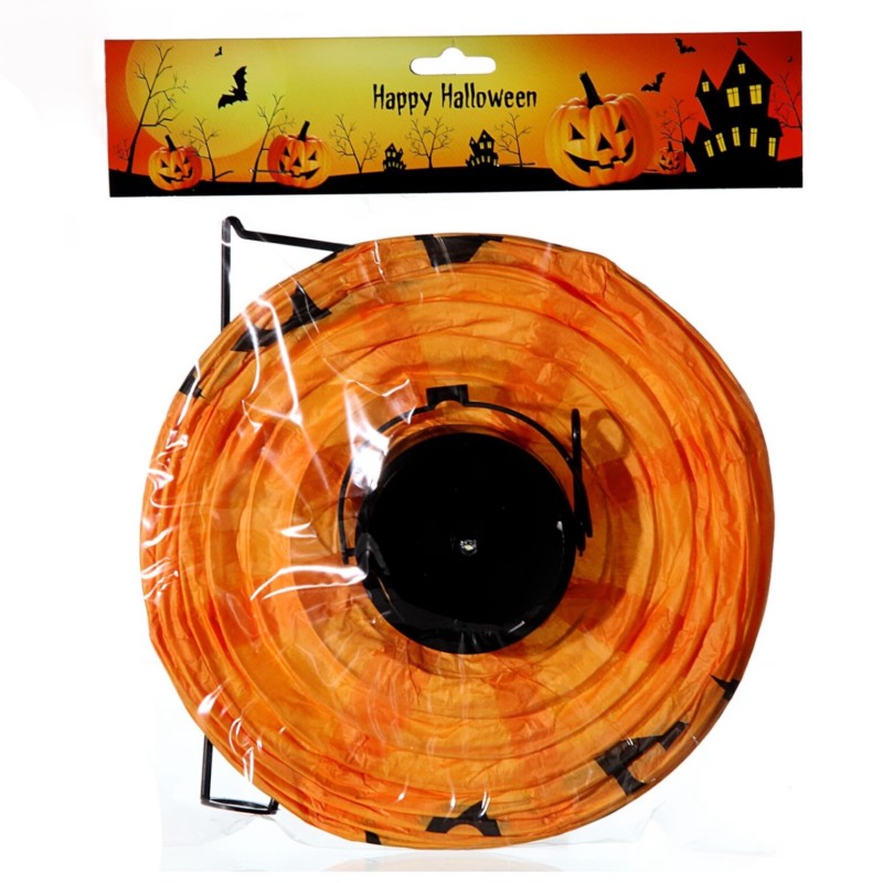 Lampion Papierowy Halloween Wisząca Dynia LED 30cm