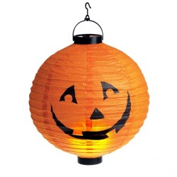 Lampion Papierowy Halloween Wisząca Dynia LED 30cm