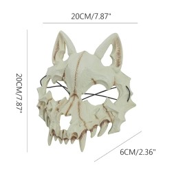Maska wilkołak biała 20x16,5 cm na Halloween