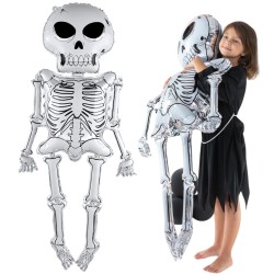 Duży Balon foliowy Kościotrup Dekoracja na Halloween 154x78 cm Szkielet