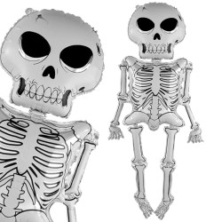 Duży Balon foliowy Kościotrup Dekoracja na Halloween 154x78 cm Szkielet