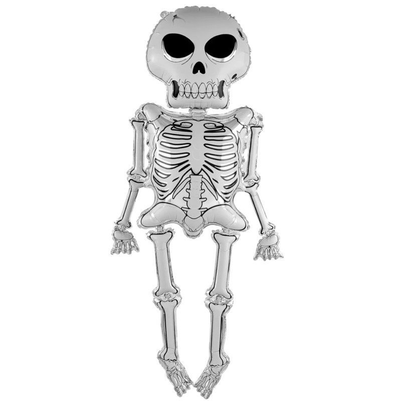 Duży Balon foliowy Kościotrup Dekoracja na Halloween 154x78 cm Szkielet