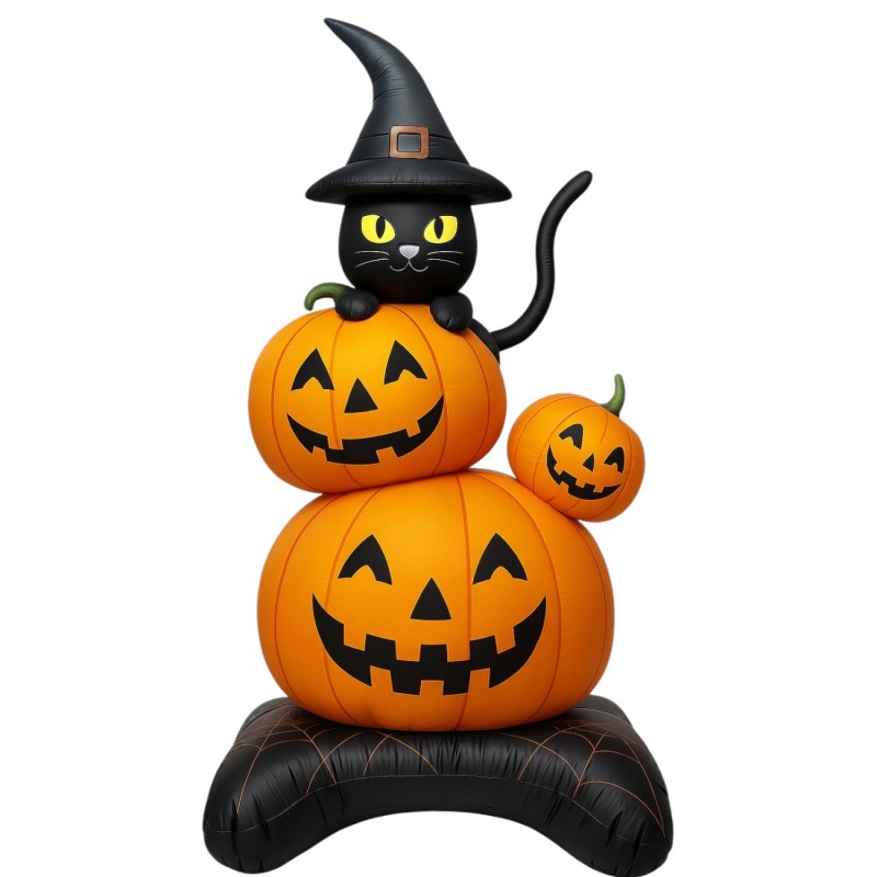 Balon Stojący Dynia z Kotem Halloween 140 cm