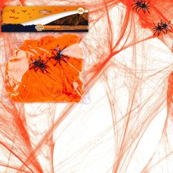 Dekoracja Halloween Pajęczyna z Pająkami 50g