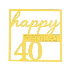 Topper na tort 40 urodziny złoty