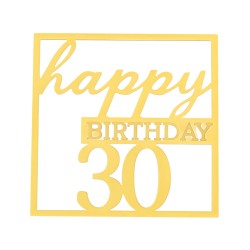 Złoty topper na tort 30 urodziny
