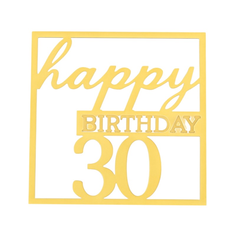 Złoty topper na tort 30 urodziny