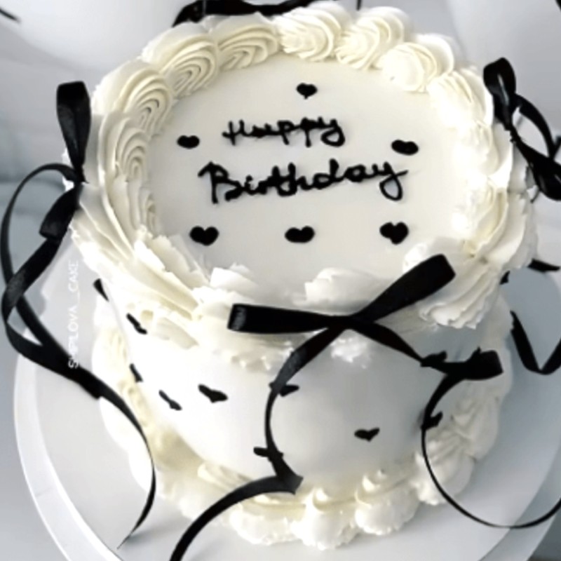 KOKARDKI Dekoracyjne na Balony Tort Babeczki CZARNE Wstążki 10 szt.