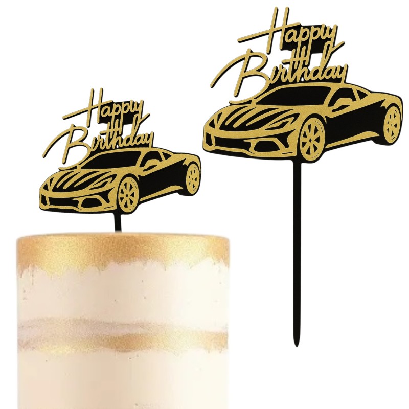 Topper na tort Auto Samochód Happy Birthday Toper