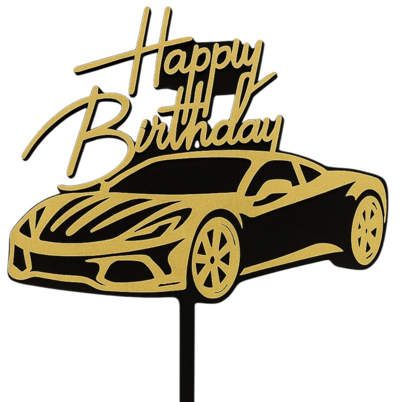 Topper na tort Auto Samochód Happy Birthday Toper
