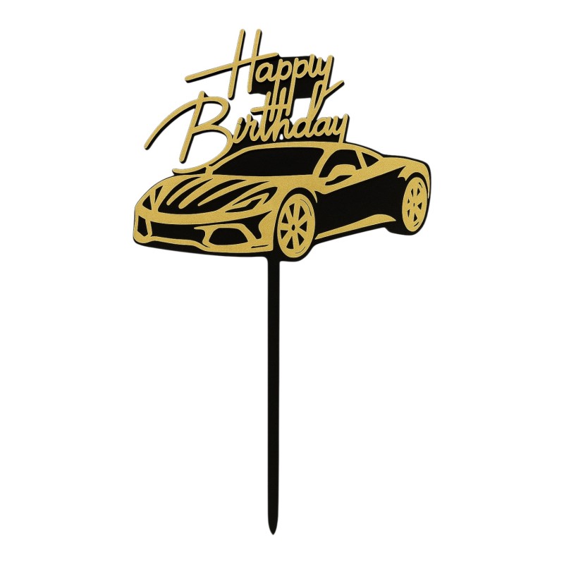Topper na tort Auto Samochód Happy Birthday Toper