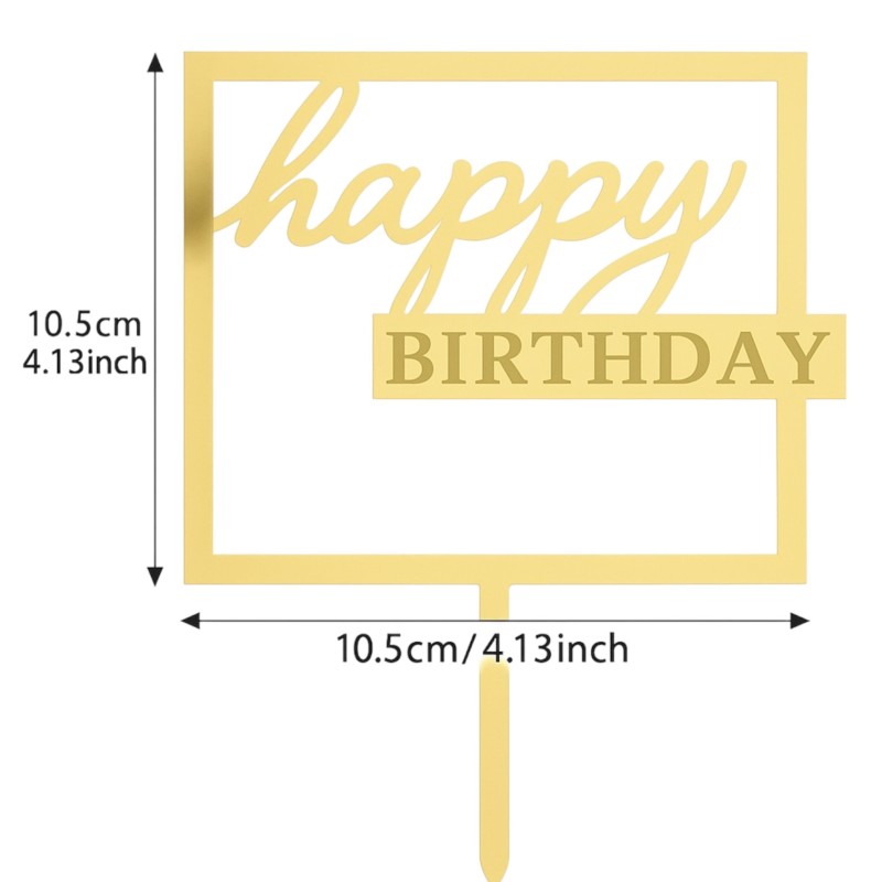 Złoty toper Happy Birthday