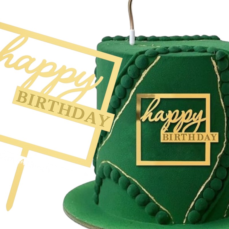 Złoty toper Happy Birthday