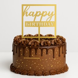 Złoty toper Happy Birthday