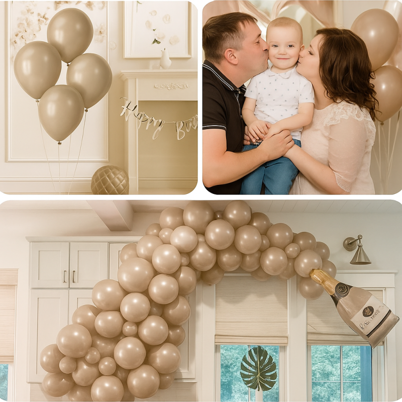 Balony lateksowe Latte chrom 5 cali 13cm rose gold metaliczne 100 szt.