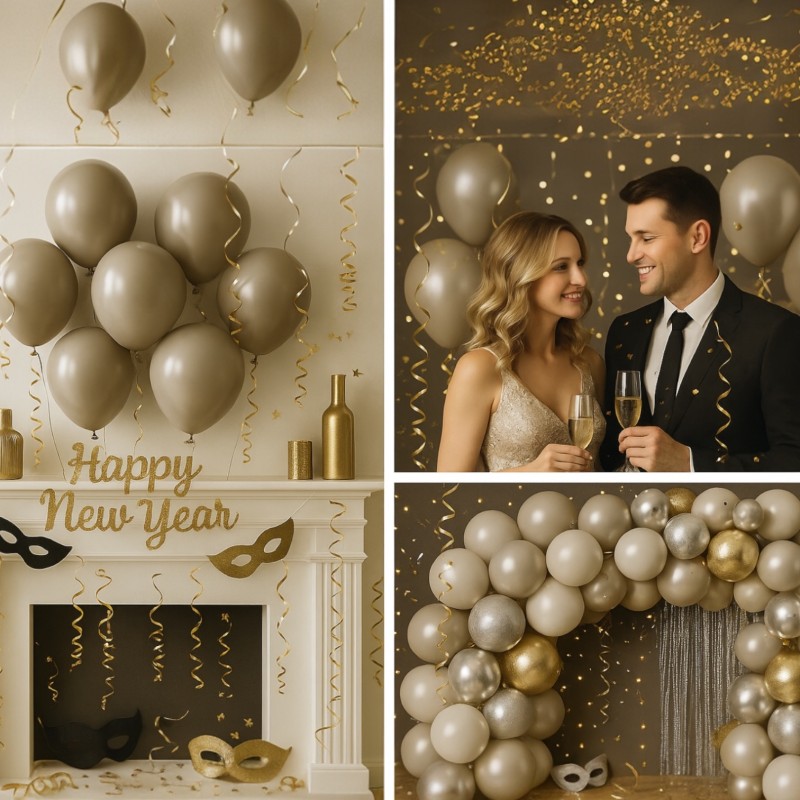 Balony lateksowe Latte chrom 5 cali 13cm rose gold metaliczne 100 szt.
